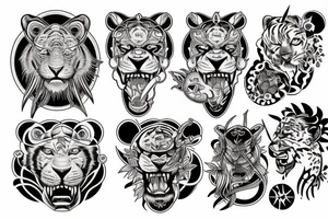 Sabertooth tiger and planet neptune tattoo idea