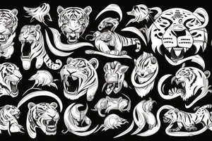 Sabertooth tiger and planet neptune tattoo idea