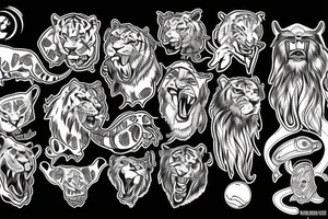 Sabertooth tiger and planet neptune tattoo idea