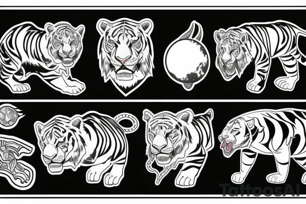 Sabertooth tiger and planet neptune tattoo idea