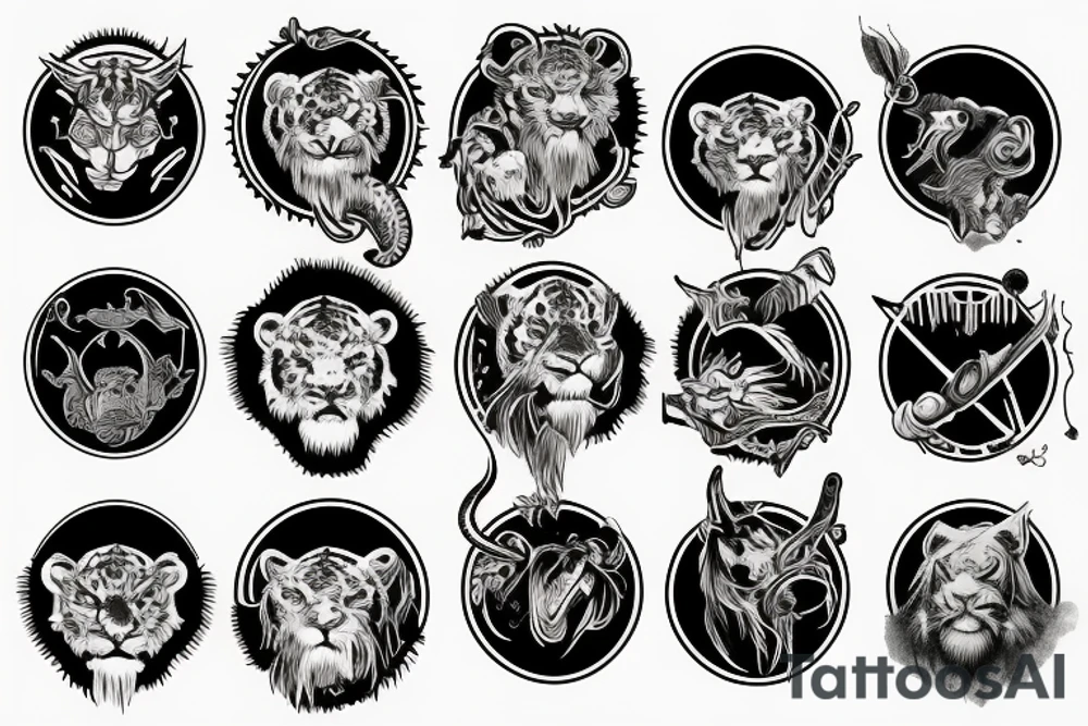 Sabertooth tiger and planet neptune tattoo idea
