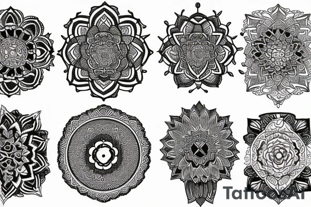 Mandala and lion tattoo idea
