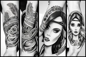 Wąż opleciony na nożu tattoo idea