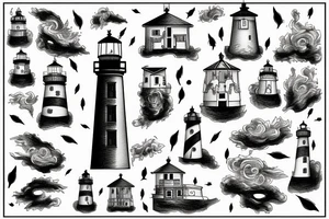 Lighthouse in a storm tattoo idea