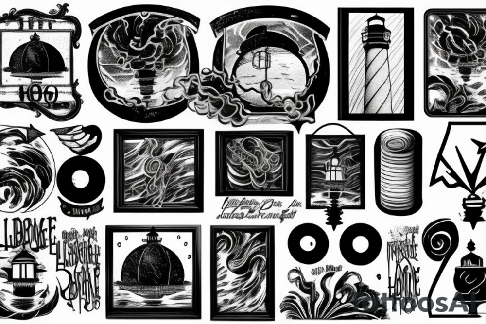 Lighthouse in a storm tattoo idea