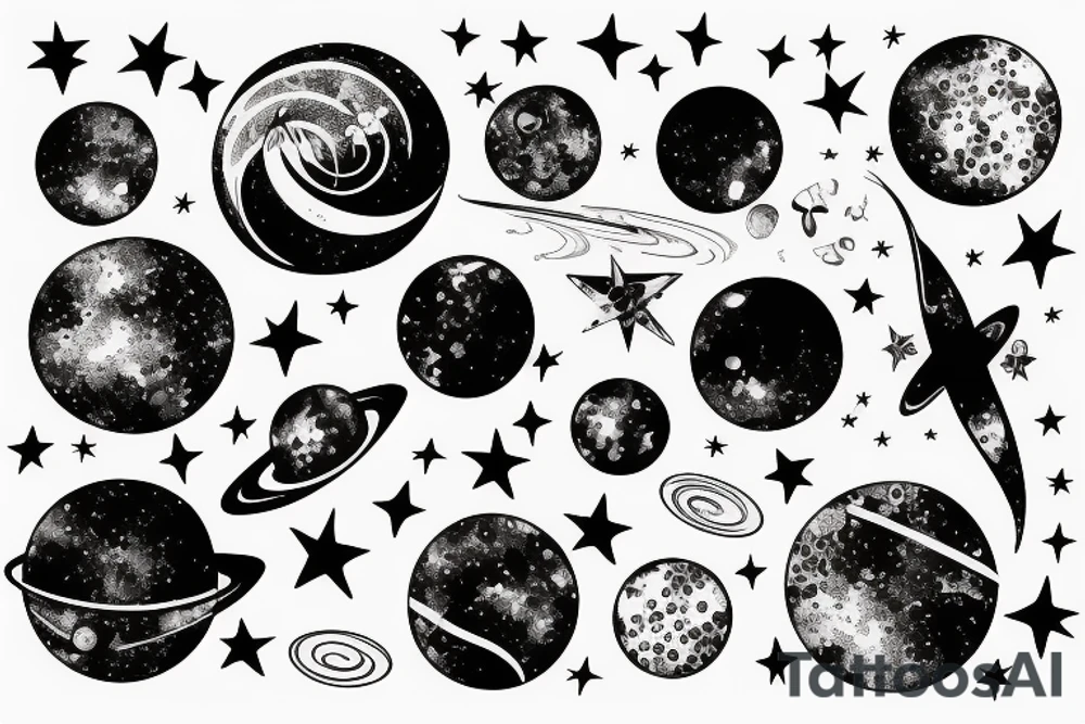 Space tattoo with galaxy tattoo idea