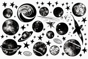 Space tattoo with galaxy tattoo idea