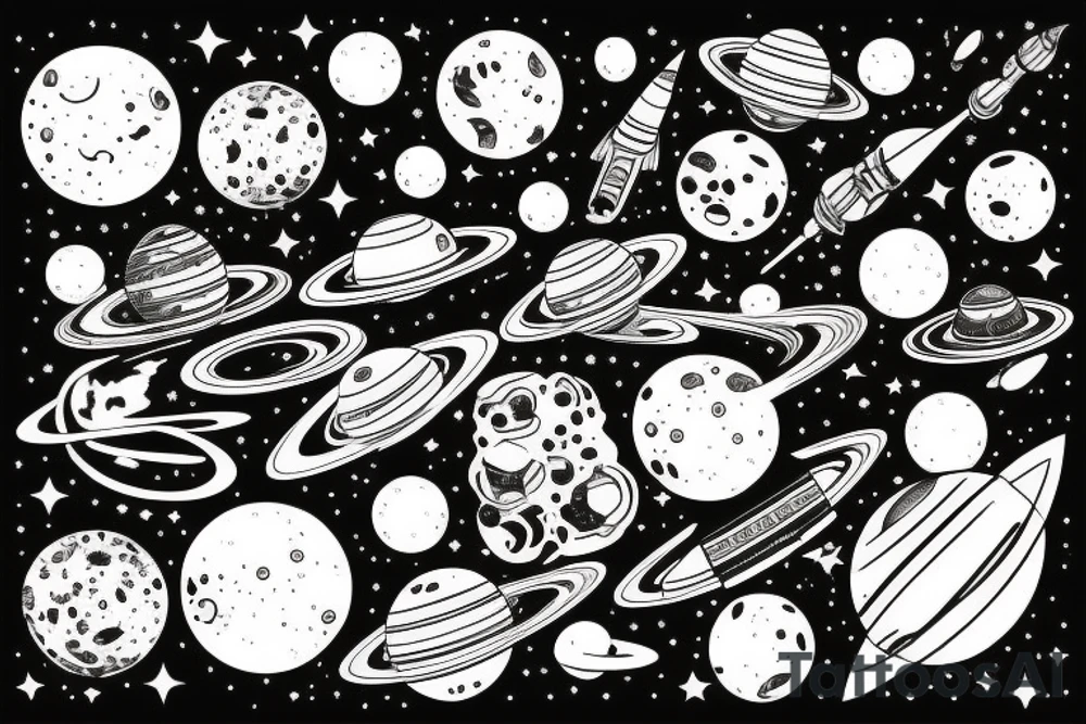 Space tattoo with galaxy tattoo idea
