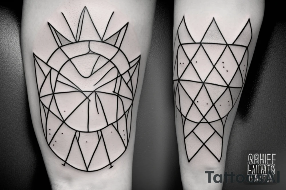 Minimal geometric lines tattoo idea