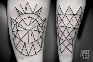 Minimal geometric lines tattoo idea