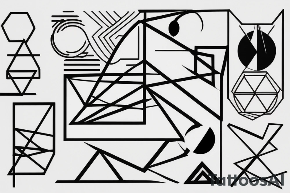 Minimal geometric lines tattoo idea