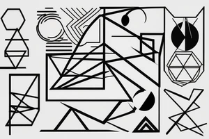 Minimal geometric lines tattoo idea