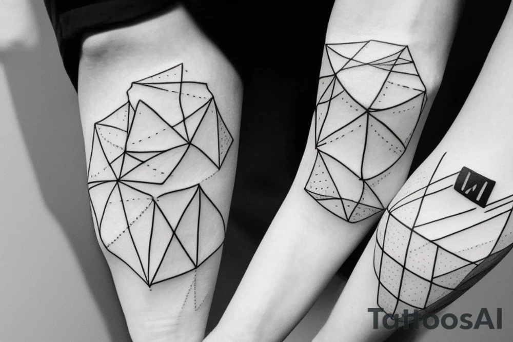 Minimal geometric forms tattoo idea