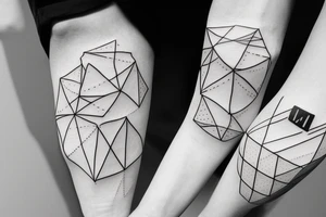 Minimal geometric forms tattoo idea
