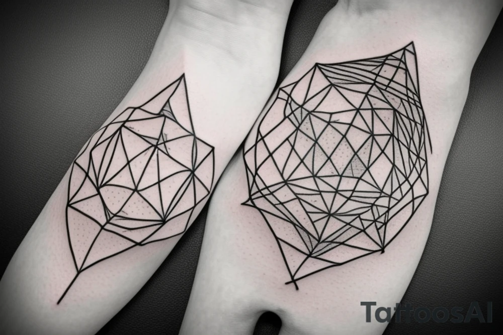 Minimal geometric forms tattoo idea