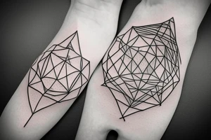 Minimal geometric forms tattoo idea