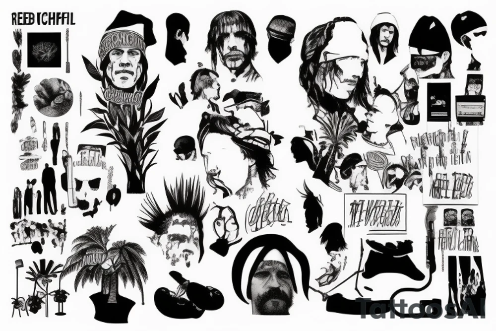red hot chili peppers song illustrated tattoo idea