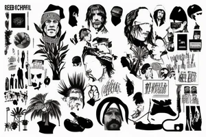 red hot chili peppers song illustrated tattoo idea