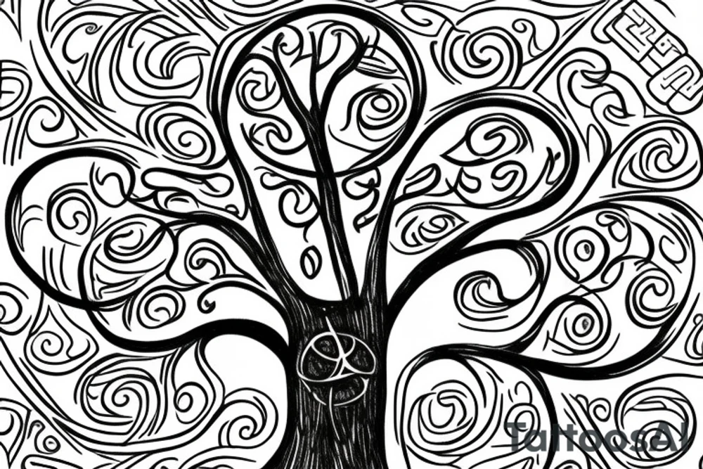 Tree of life wrapped around a cross tattoo idea