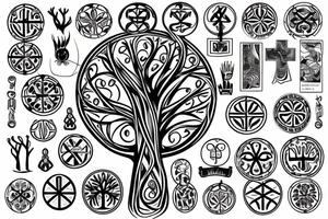 Tree of life wrapped around a cross tattoo idea