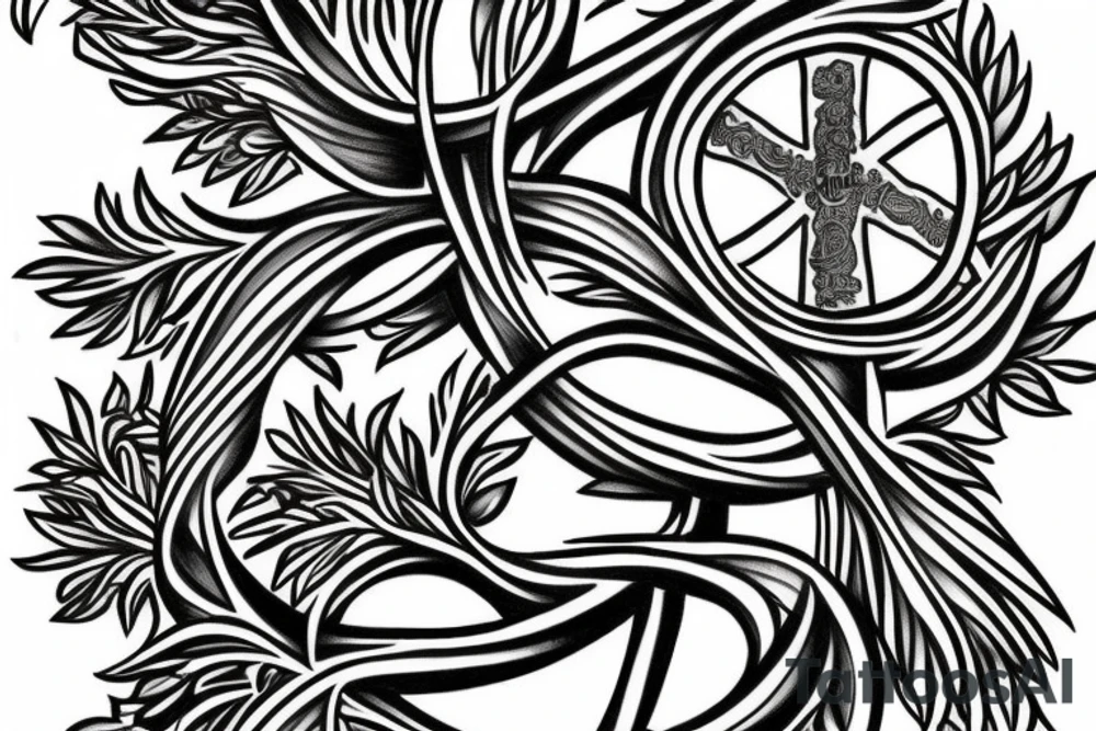Tree of life wrapped around a cross tattoo idea
