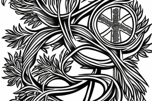 Tree of life wrapped around a cross tattoo idea
