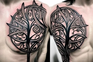 Tree of life wrapped around a cross tattoo idea