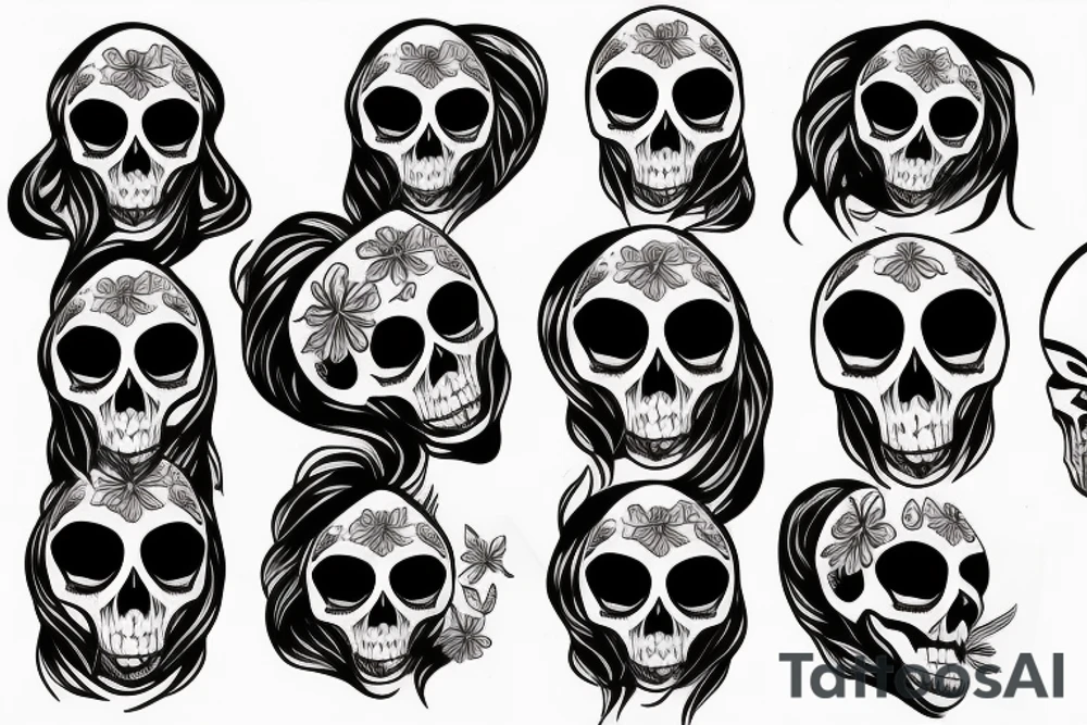 Skull woman tattoo idea