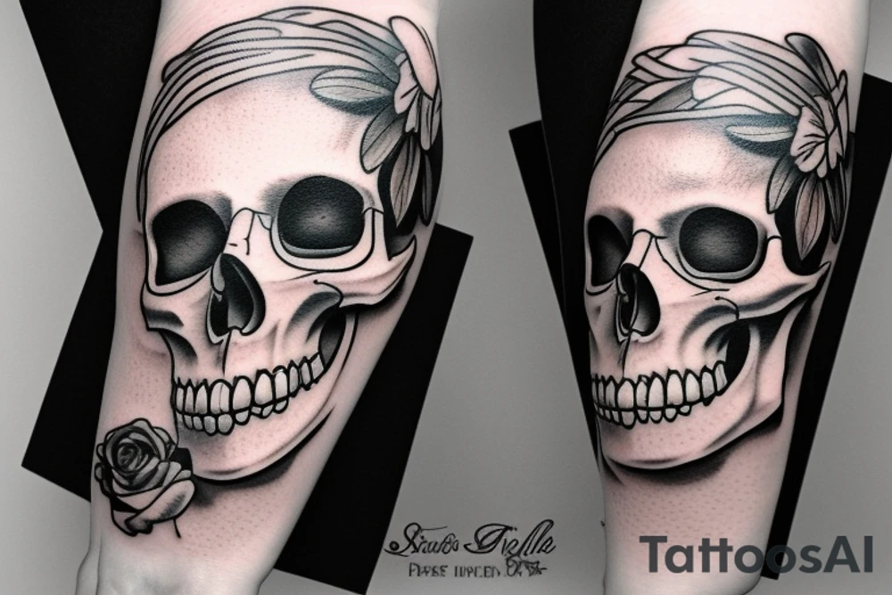 Skull woman tattoo idea