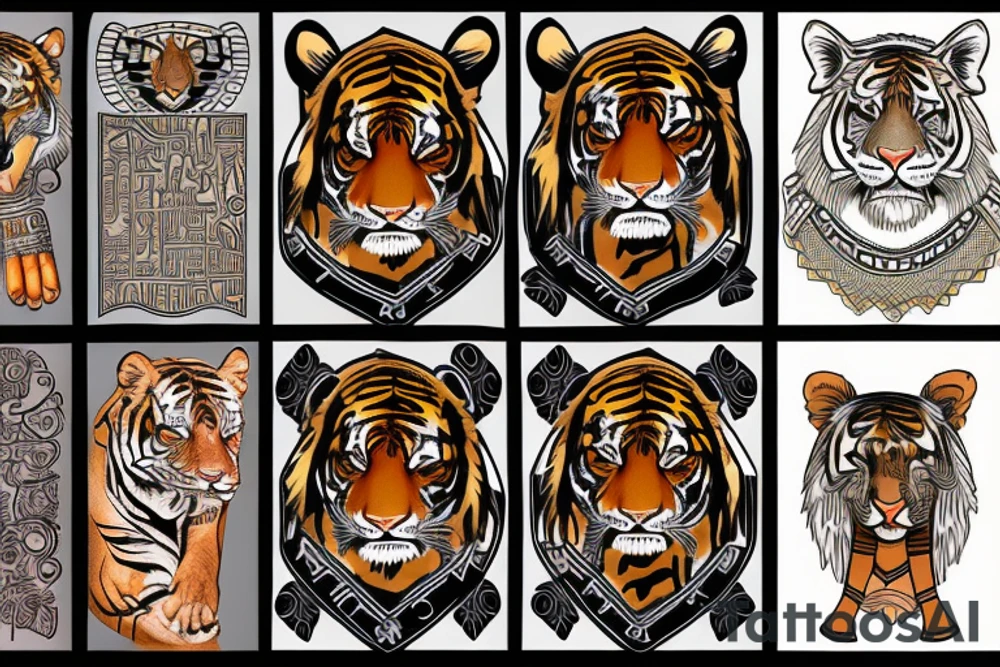 tiger and Egyptians tattoo idea