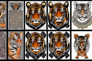 tiger and Egyptians tattoo idea