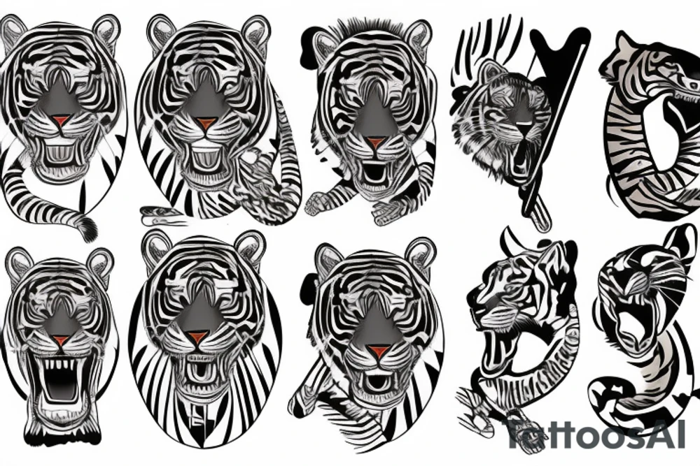tiger and Egyptians tattoo idea