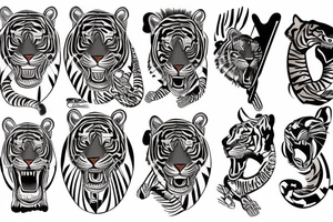 tiger and Egyptians tattoo idea