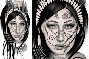 Native woman tattoo idea