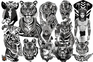 tiger and Egyptians tattoo idea