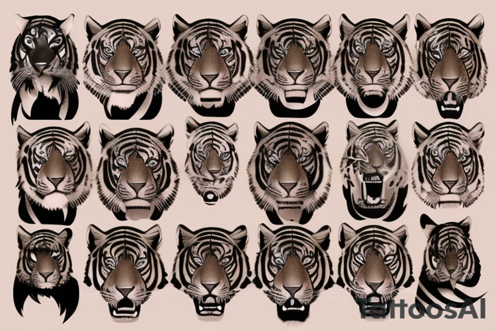 tiger and Egyptians tattoo idea