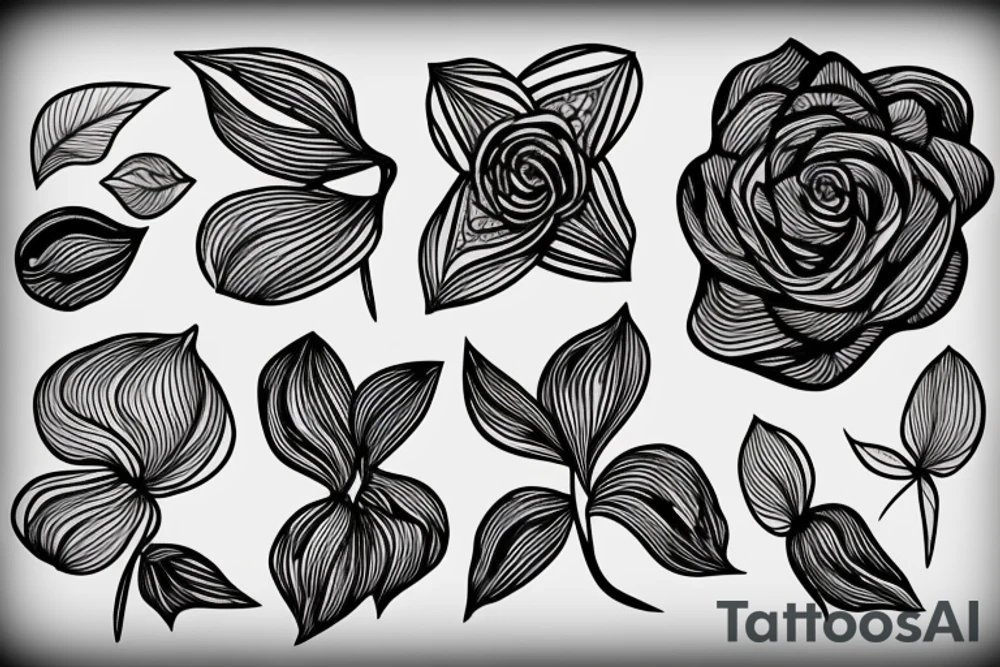 flower petals in the wind tattoo idea