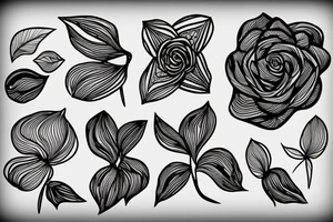 flower petals in the wind tattoo idea