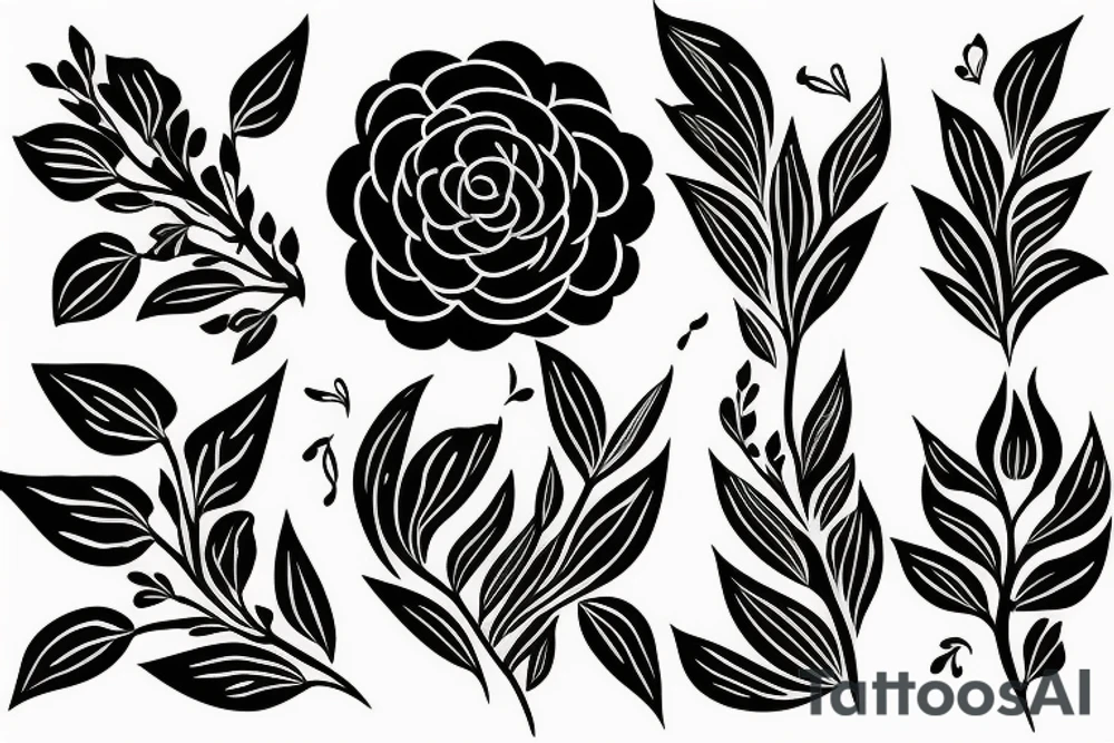 flower petals in the wind tattoo idea