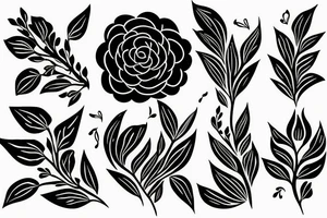 flower petals in the wind tattoo idea