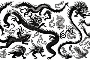 zodiac dragon with a monkey riding his back tattoo idea