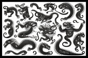 zodiac dragon with a monkey riding his back tattoo idea