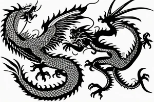 flying dragon with a monkey riding his back tattoo idea
