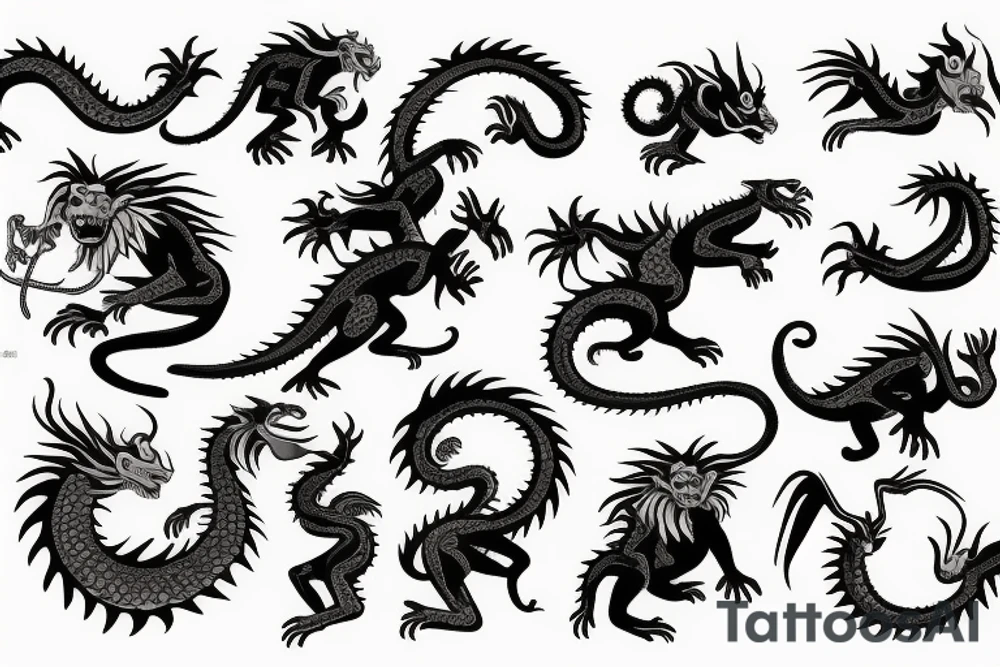 monkey riding a dragon tattoo idea