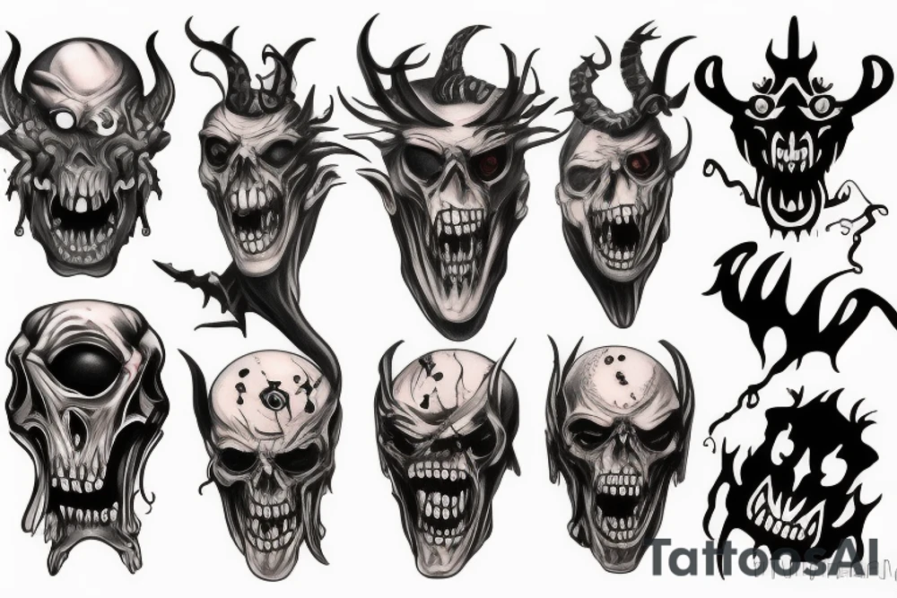 Scary demon tattoo idea