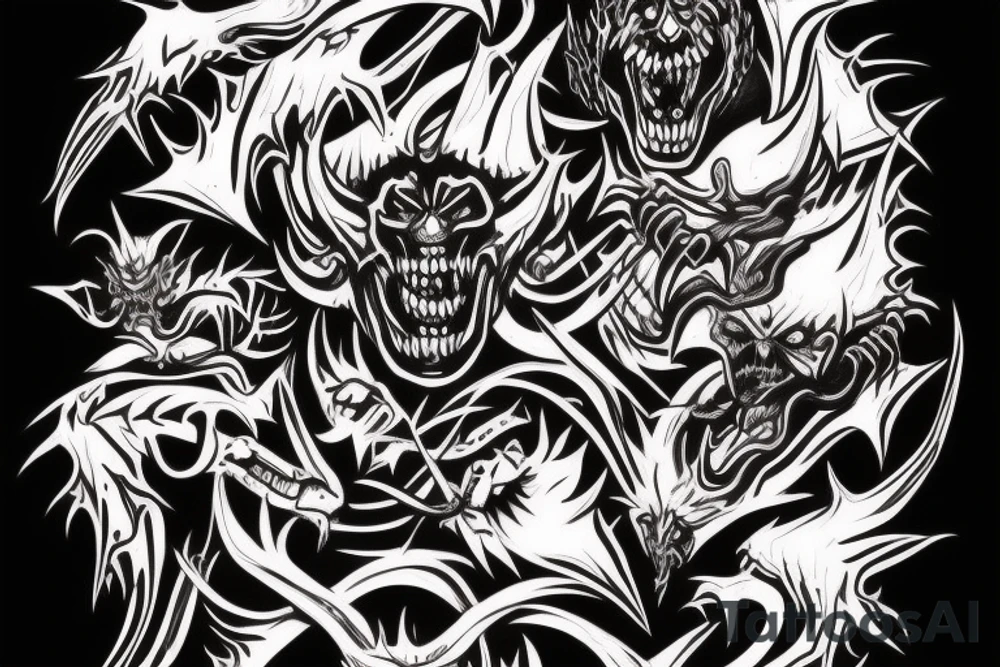 Scary demon tattoo idea