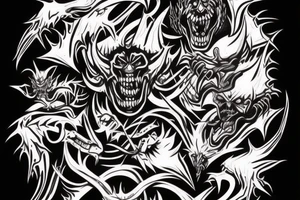 Scary demon tattoo idea