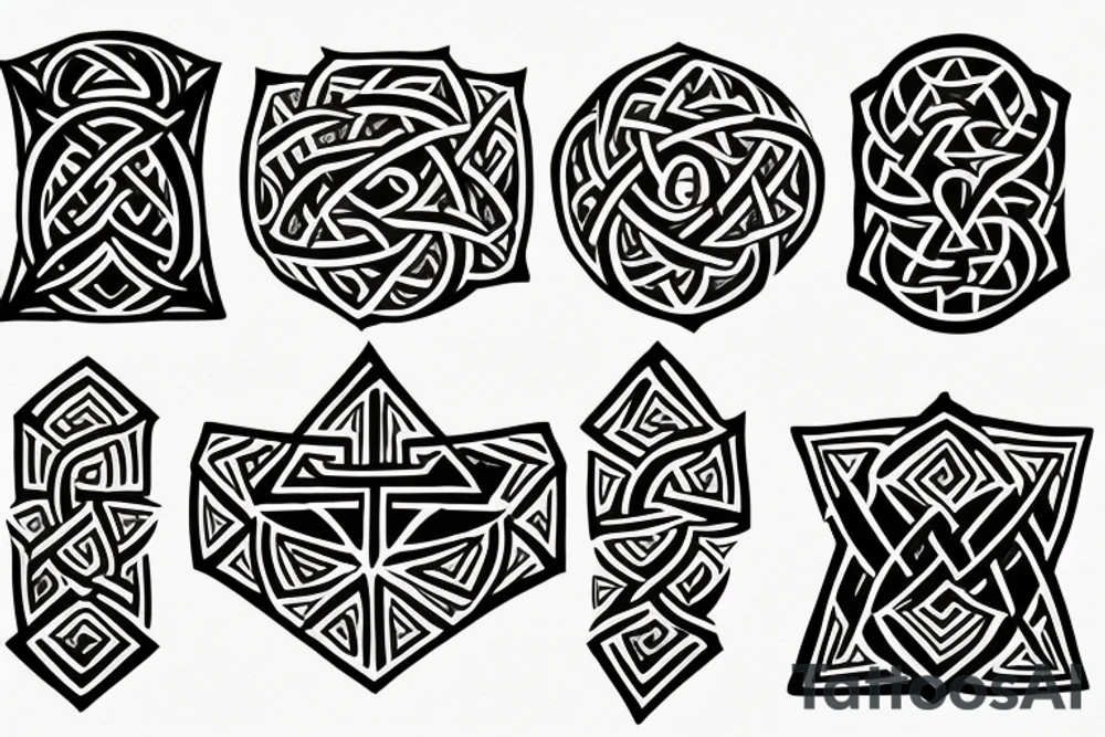 tattoo, hexagom, norse style tattoo idea