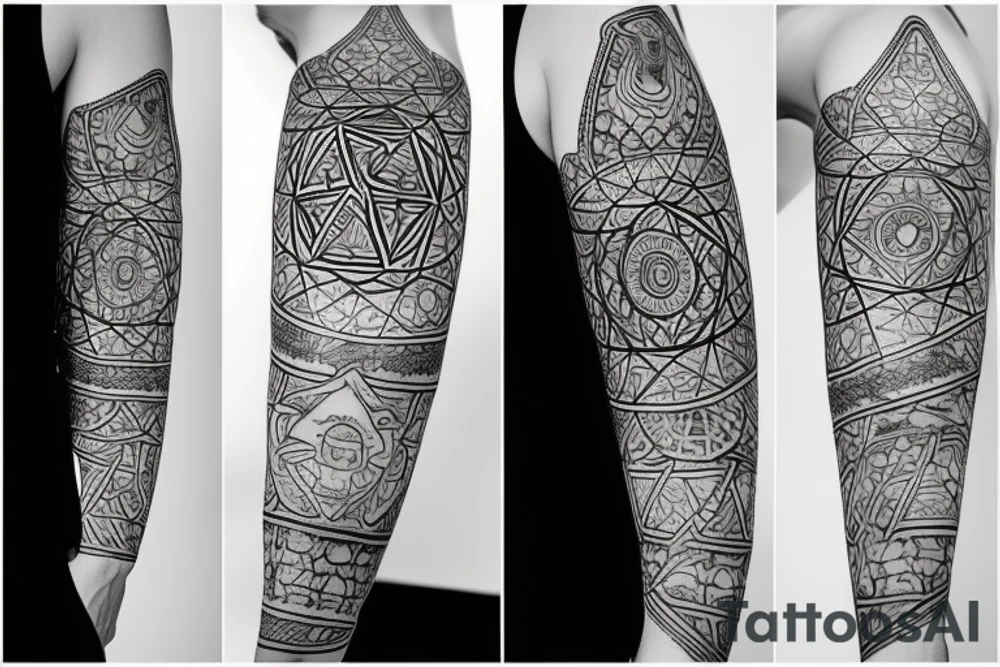 tattoo, hexagon, norse style tattoo idea