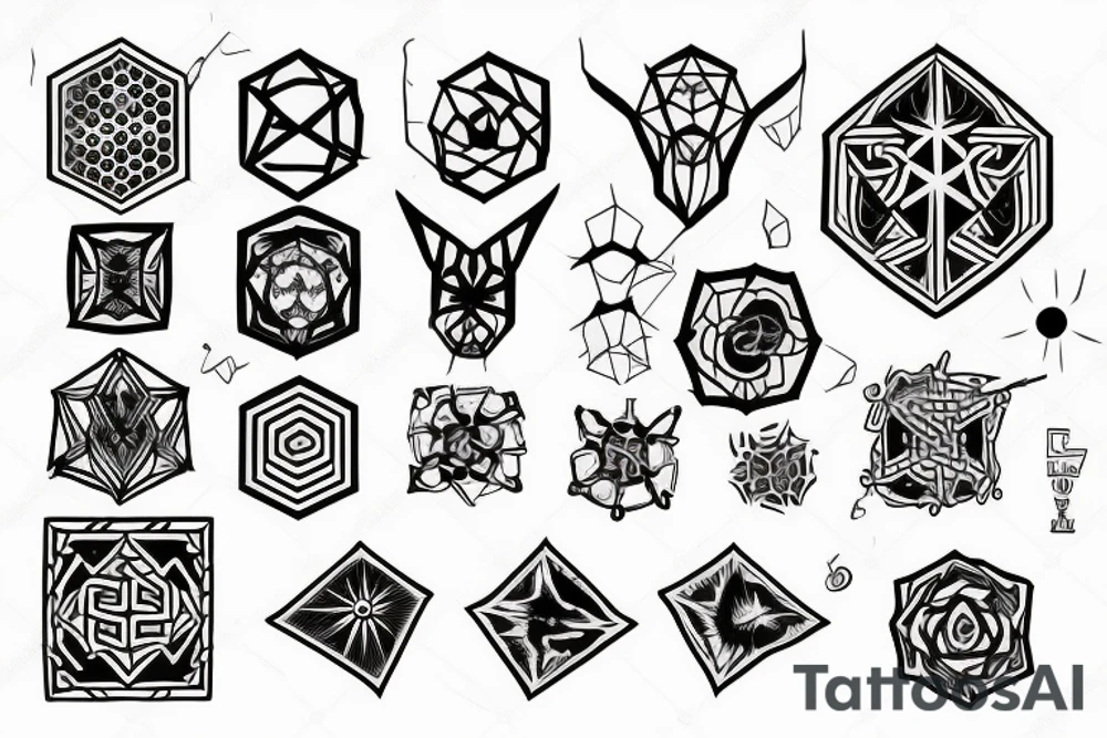 tattoo, hexagon, norse style tattoo idea